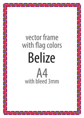 Obraz premium Frame and border of ribbon with the colors of the Belize flag