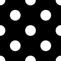 polka dot seamless pattern black background vector 