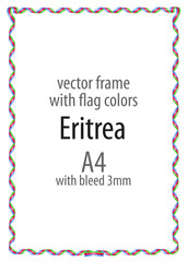 Frame and border of ribbon with the colors of the Eritrea flag