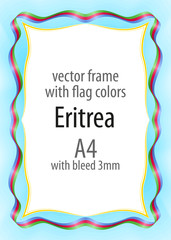 Frame and border of ribbon with the colors of the Eritrea flag