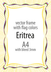 Frame and border of ribbon with the colors of the Eritrea flag