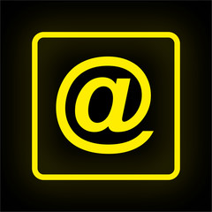 Obraz premium Neon Button App - at Internet