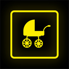 Fototapeta na wymiar Neon Button App - Kinderwagen