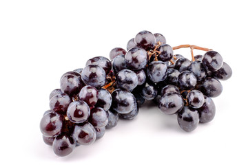 Fresh black grape fruit isolated on white background
