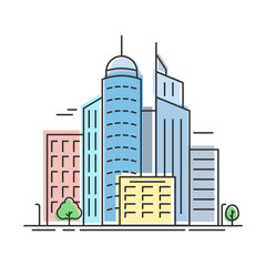 Obraz premium City skyline linear