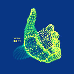 Human Arm. Hand Model. Connection structure. Future technology concept. 3D Vector illustration.