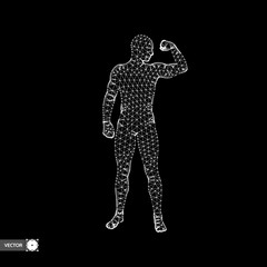 Strong men. Sport symbol. Vector ilustration for design.