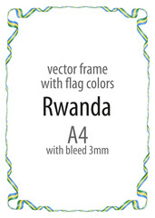 Frame and border of ribbon with the colors of the Rwanda flag
