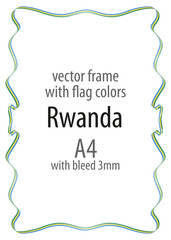 Frame and border of ribbon with the colors of the Rwanda flag