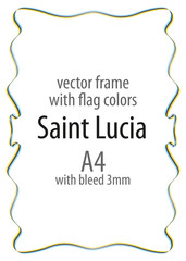 Frame and border of ribbon with the colors of the Saint Lucia flag