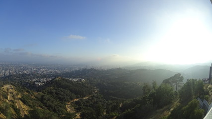 The view of Hollywood Hills from Griffith Observatory