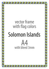 Frame and border of ribbon with the colors of the Solomon Islands flag