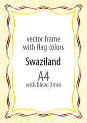 Frame and border of ribbon with the colors of the Swaziland flag