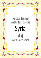 Frame and border of ribbon with the colors of the Syria flag