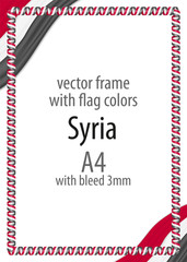 Frame and border of ribbon with the colors of the Syria flag