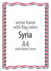 Frame and border of ribbon with the colors of the Syria flag