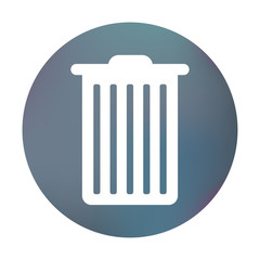 Farbiger Button - Mülltonne