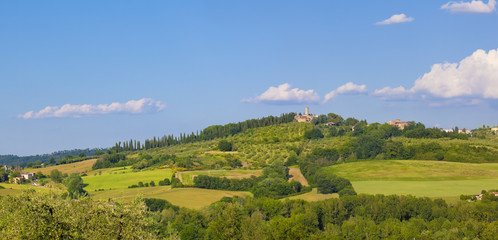 Toskana-Panorama, Radda im Chianti-Gebiet
