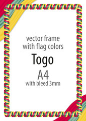 Frame and border of ribbon with the colors of the Togo flag