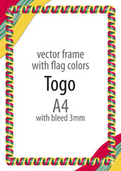 Obraz premium Frame and border of ribbon with the colors of the Togo flag