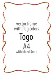 Frame and border of ribbon with the colors of the Togo flag
