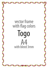 Frame and border of ribbon with the colors of the Togo flag
