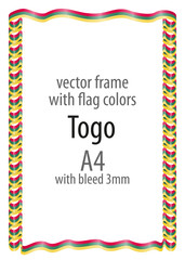 Frame and border of ribbon with the colors of the Togo flag