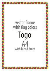 Frame and border of ribbon with the colors of the Togo flag