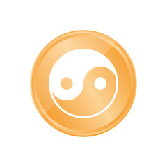 Bronze Münze - Ying-Yang-Symbol