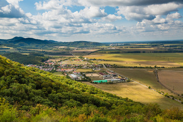 Village "Plavecke podhradie" under the castle "Plavecky hrad", Slovakia