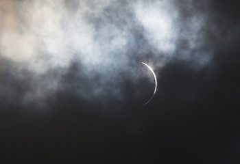 Obraz na płótnie Canvas Solar Eclipse with Clouds on August 21, 2017