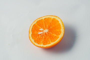 Orange fruit on white background