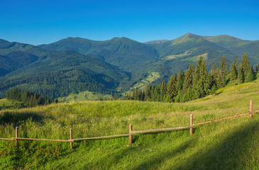 Majestic sunset in the mountains landscape.