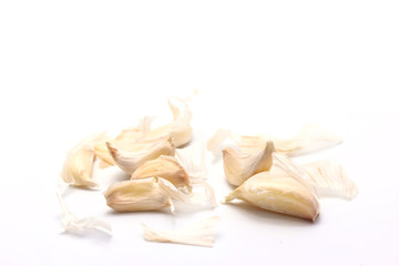 Fototapeta na wymiar Fresh garlic on white background
