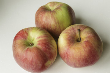 Vegan food. Fresh apples, isolated on white background