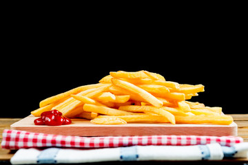 Golden French fries potatoes ready to be eaten