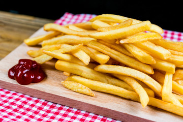 Golden French fries potatoes ready to be eaten