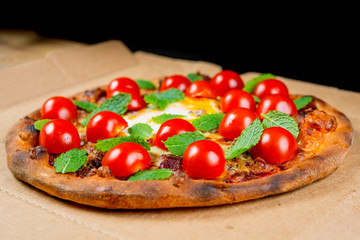 tasty pizza on a the table