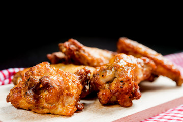 fried chicken wings on table
