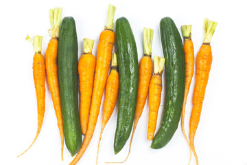 Vegetable and vegetable top view