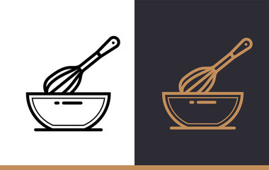 Linear icon of bakery, cooking. Pictogram in outline style