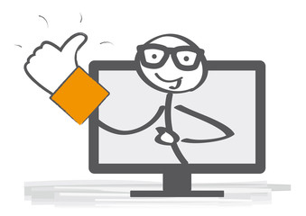 Daumen hoch - Influencer Bewertung und social media vektor Illustration