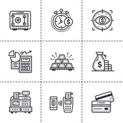 Unique linear icons set of finance, banking. High quality modern icons