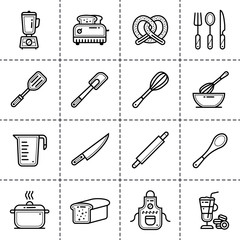Unique linear icons set of bakery, cooking. High quality modern icons