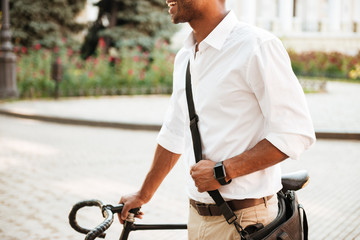 Cropped picture of young african handsome man