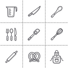 Unique linear icons set of bakery, cooking. High quality modern icons