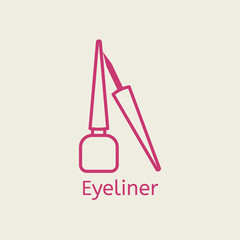  cosmetic eyeliner thin line icon.