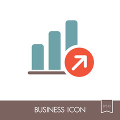 Growth graph outline icon. Finances sign