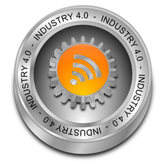 Industry 4.0 button - 3D illustration