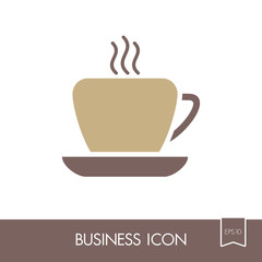 Coffee cup outline icon. Business sign